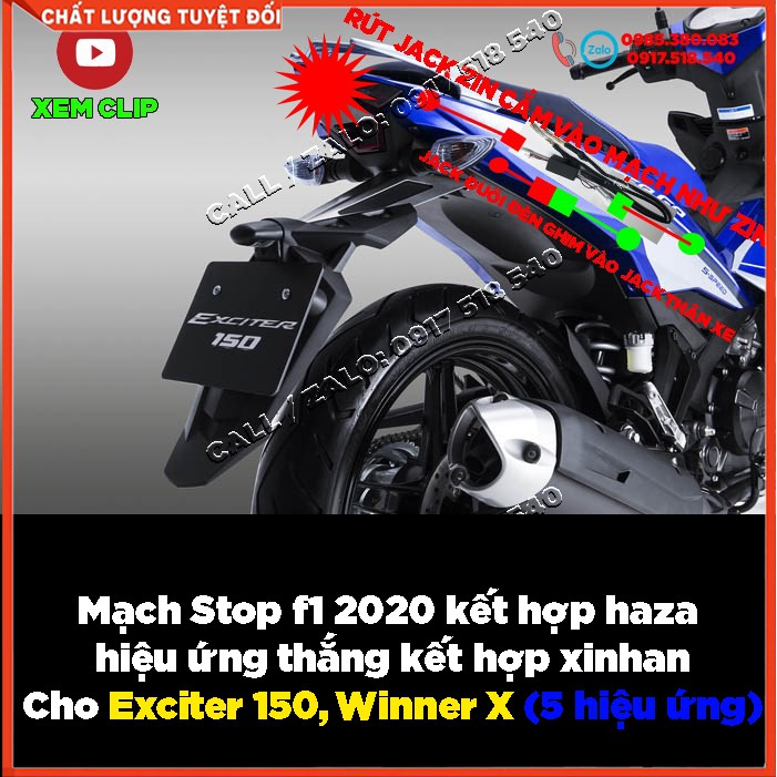 🥇 Mạch Stop f1 2020 kết hợp haza- xin vượt- xinhan Cho Exciter 150, Winner X ( 5 hiệu ứng ) - xem clip 🥇