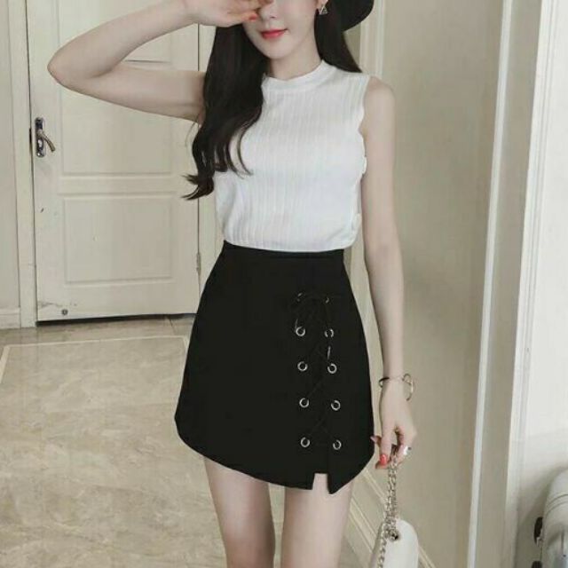 Chân váy xỏ dây kaki cao cấp