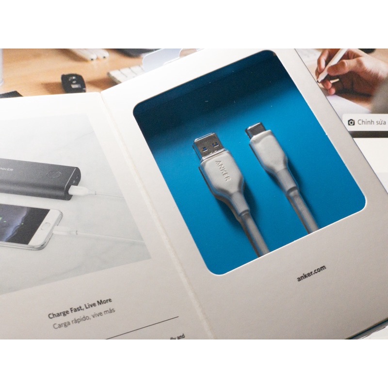 Cáp Anker PowerLine USB 3.0 ra USB-C - Dài 0.9m - A8163