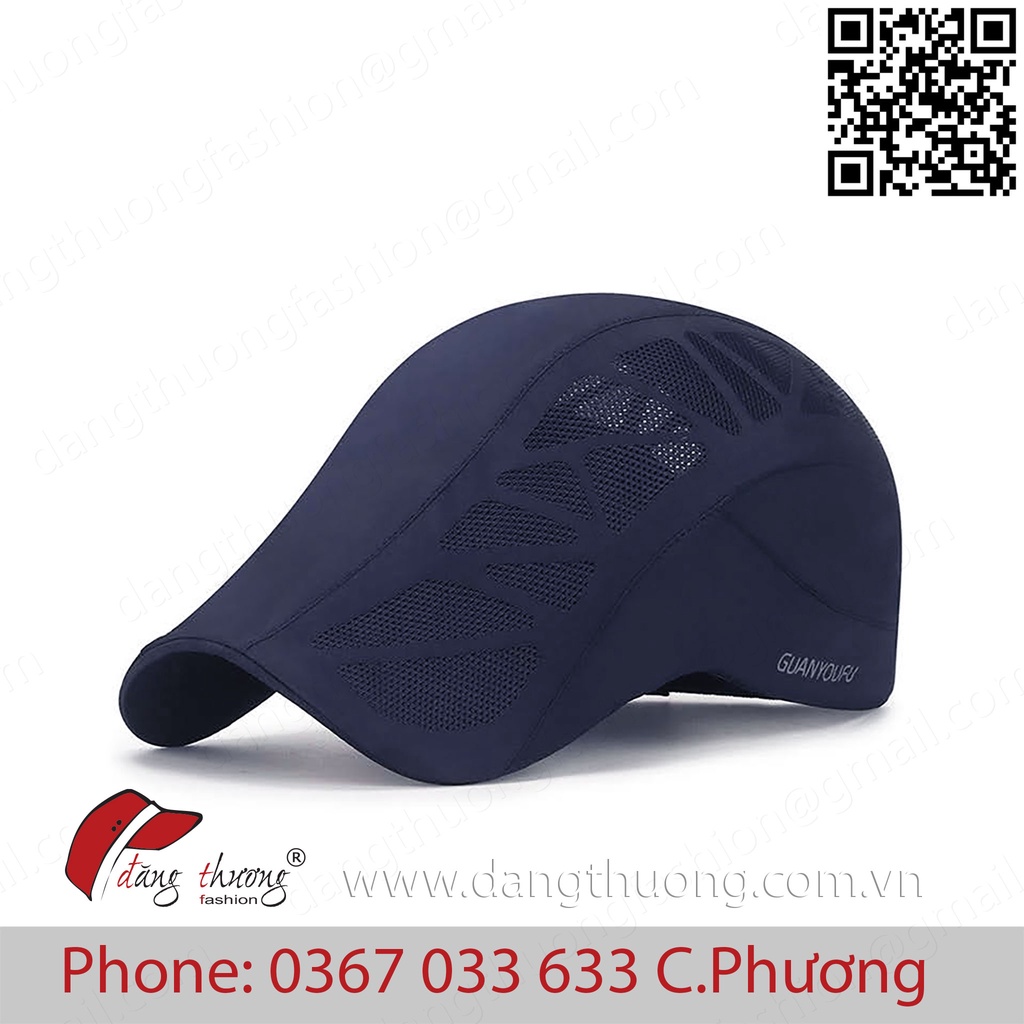 Mũ nón bere vải dù phối lưới nam thoáng mát mùa hè nhiều màu đen xanh xám