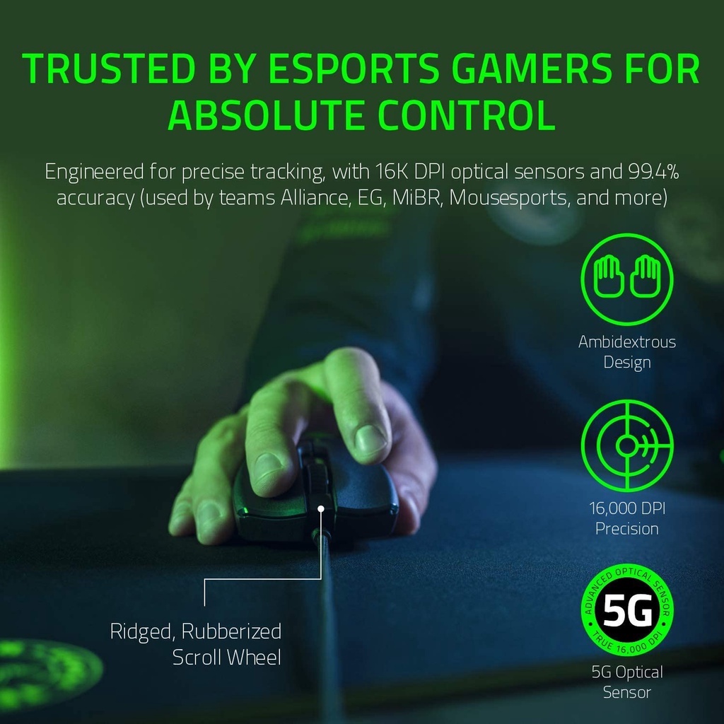 Chuột Razer Viper Gaming Mouse-Trắng(Mercury)