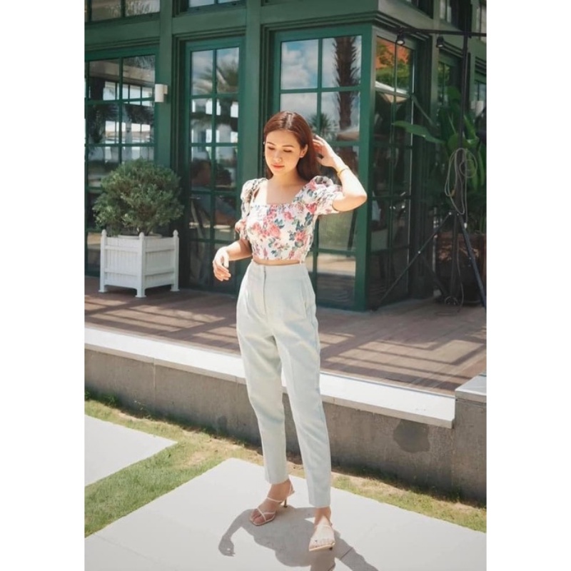 Quần nữ ống suông lưng cạp cao dáng Baggy cạo cao Xuất dư Yukago AA2402