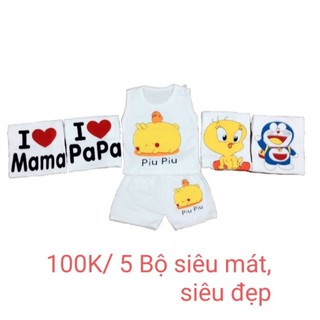 combo 5 bộ đồ em bé từ 6 đến 10kg