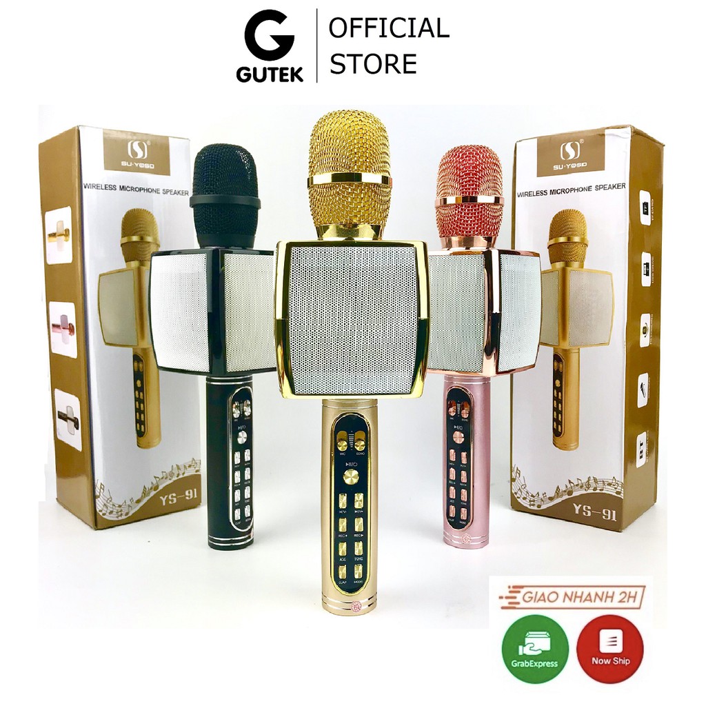 Mic Bluetooth Karaoke Gutek YS91 Kèm Loa Bass