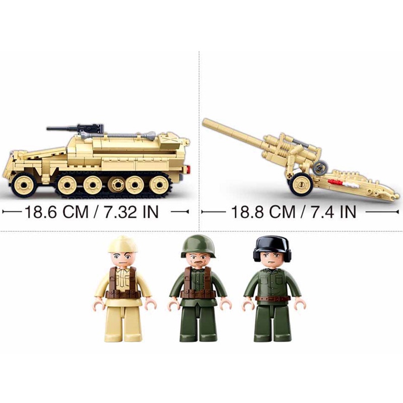 SLUBAN Bộ Đồ Chơi Lắp Ráp Quân Đội WW2 SDKFZ251 460 Mảnh B0695