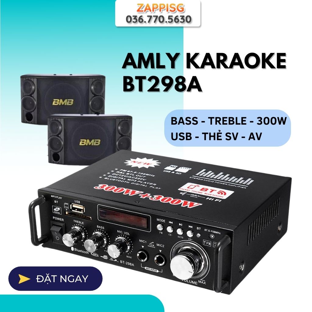 Amply nghe nhạc và hát karaoke,Amly mini Karaoke Kentiger HY 803,BT-298A, âm thanh cực đỉnh, hàng nhập khẩu