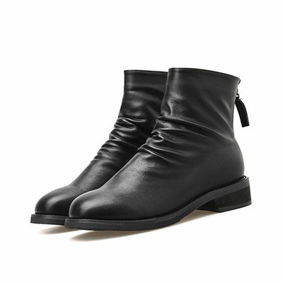 [Mã FASHIONGREEN15 giảm 10% tối đa 30k đơn từ 99k] Bốt boot ulzzang da nhăn cổ lửng hot trend 2 màu đen -kem | BigBuy360 - bigbuy360.vn