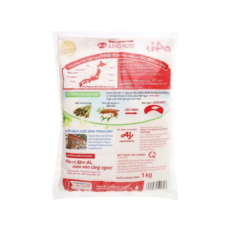 Bột ngọt ajinomoto 454g/1kg hat nho hàng cty