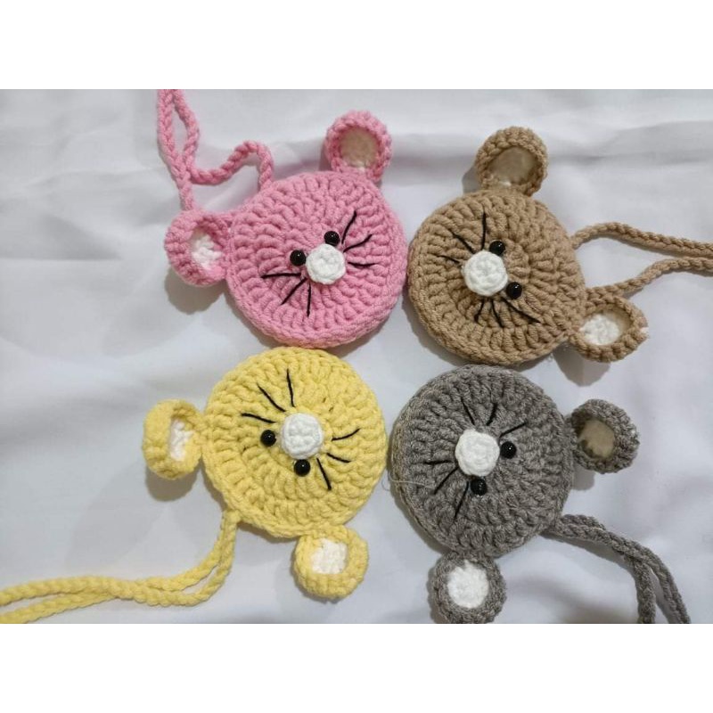 ( chọn mẫu + ghép tên ) Túi đựng tỏi hình con chuột cho bé