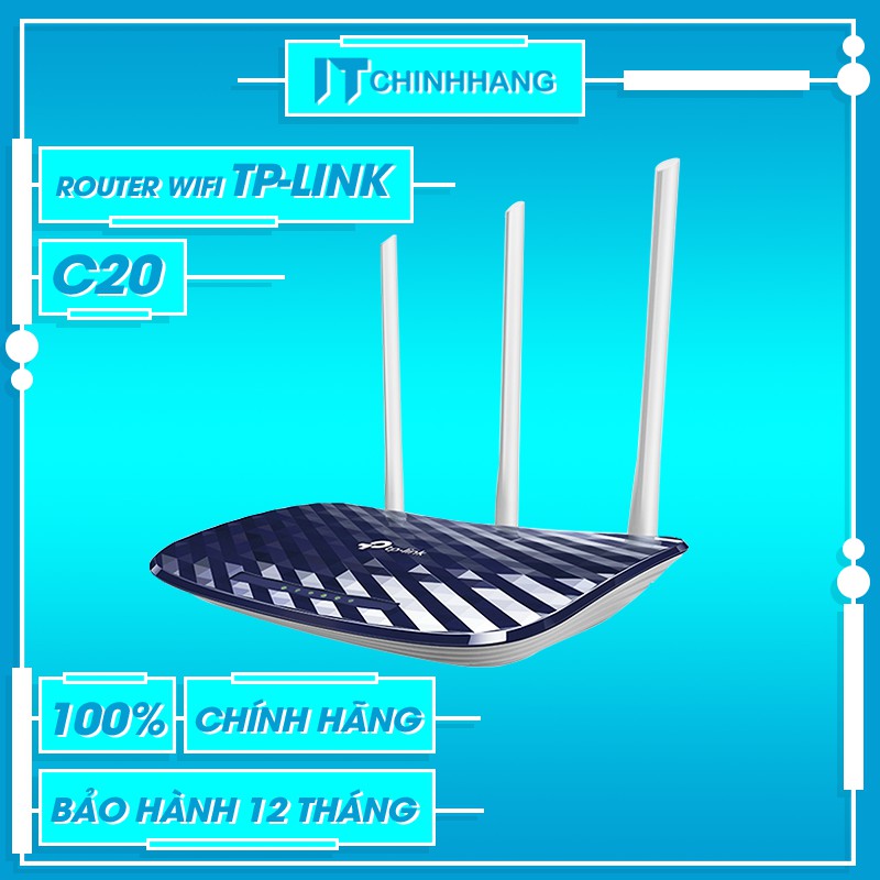 [Mã 11ELSALE hoàn 7% đơn 300K] Bộ Phát Wifi Tp-Link Archer C20 Băng Tần Kép-
