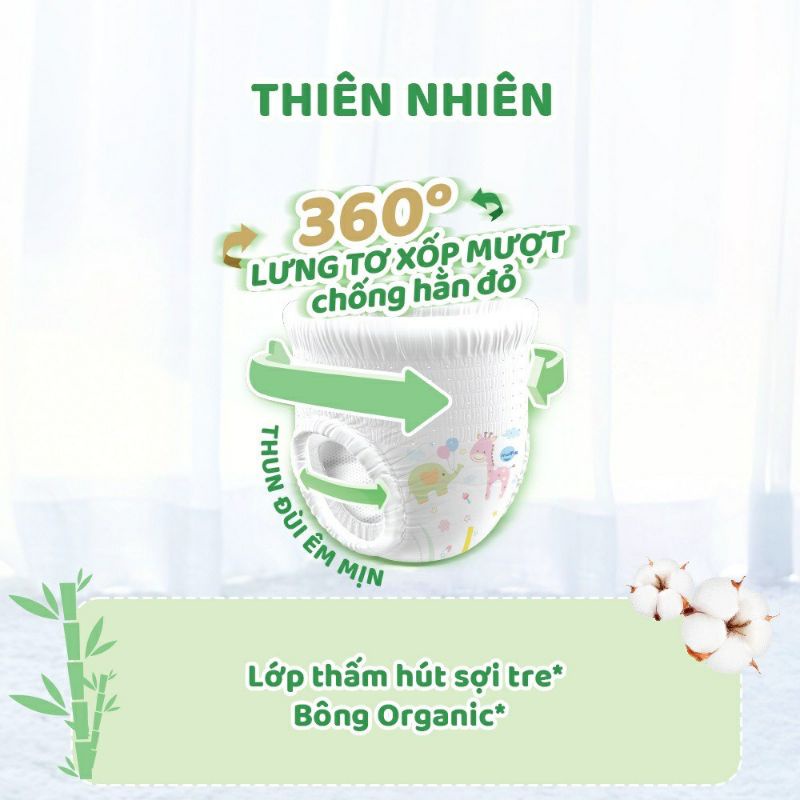 Tã quần molfix thiên nhiên 50/100 miếng size S/M/L/XL