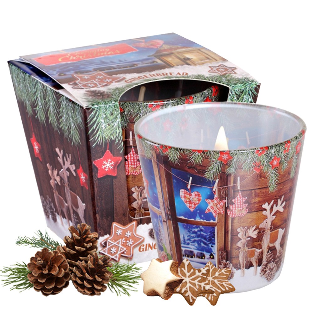 Ly nến thơm tinh dầu cao cấp Bartek Charming Christmas 115g - bánh táo nướng, không khói, an toàn, khử mùi, thư giãn