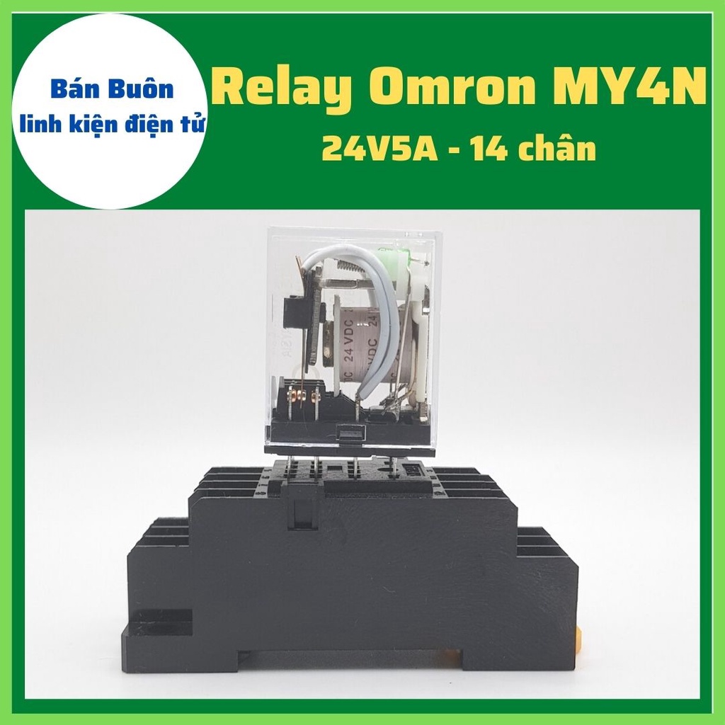 Relay omron 24V 14 chân, Relay trung gian 24v, relay 14 chân, 24V my4n