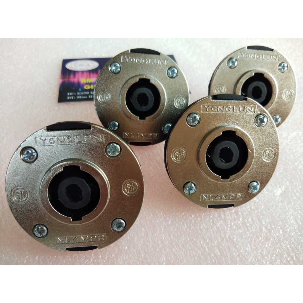 Speakon cái mặt nhôm mẫu tròn 4 cái Audio Châu Gia