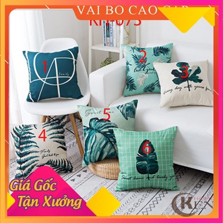 Gối Tựa Lưng | Gối Tựa Sofa, Gối Vuông Trang Trí In Hoạt Tiết Hoa Lá Hiện Đại Kích Thước 45x45cm