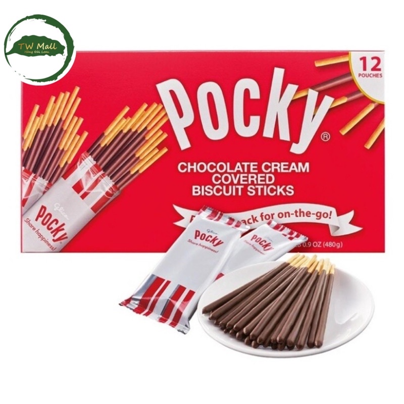 HỘP BÁNH QUE POCKY GLICO VỊ CHOCOLATE CREAM 480g - TW MALL