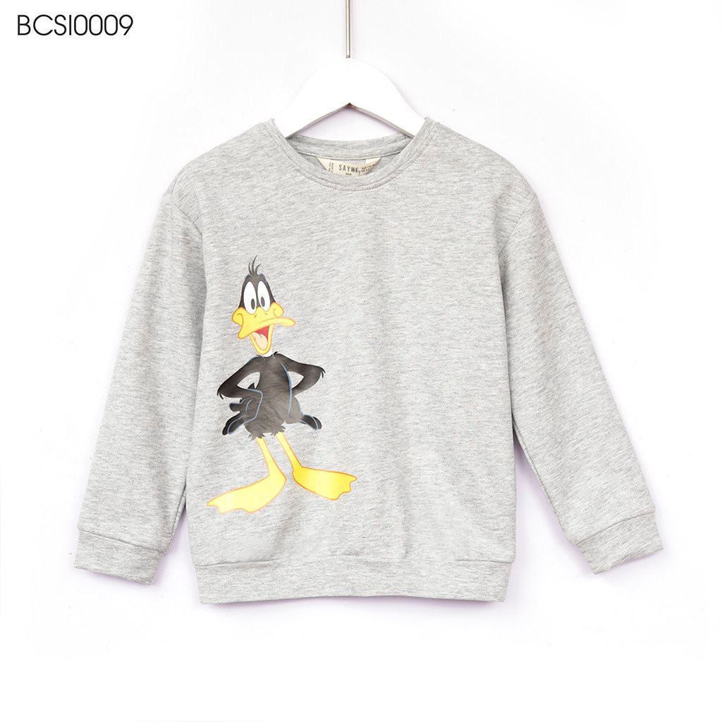 Áo nỉ bé trai SAYME nỉ thu đông cotton da cá mềm mịn dày dặn ấm áp in hoạt hình dễ thương BCSI0009-10