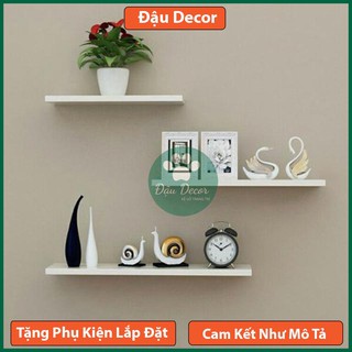 [Tặng Phụ Kiện Gắn Tường] Thanh Gỗ MDF Decor Trang Trí Nhà Cửa Kích Thước 40*15*1,6cm Đã Đục Lỗ Treo Tường