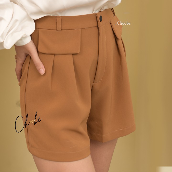 Quần short nữ Choobe túi nặp gập cạp cao shorts vải cao cấp phong cách - Q20 | BigBuy360 - bigbuy360.vn