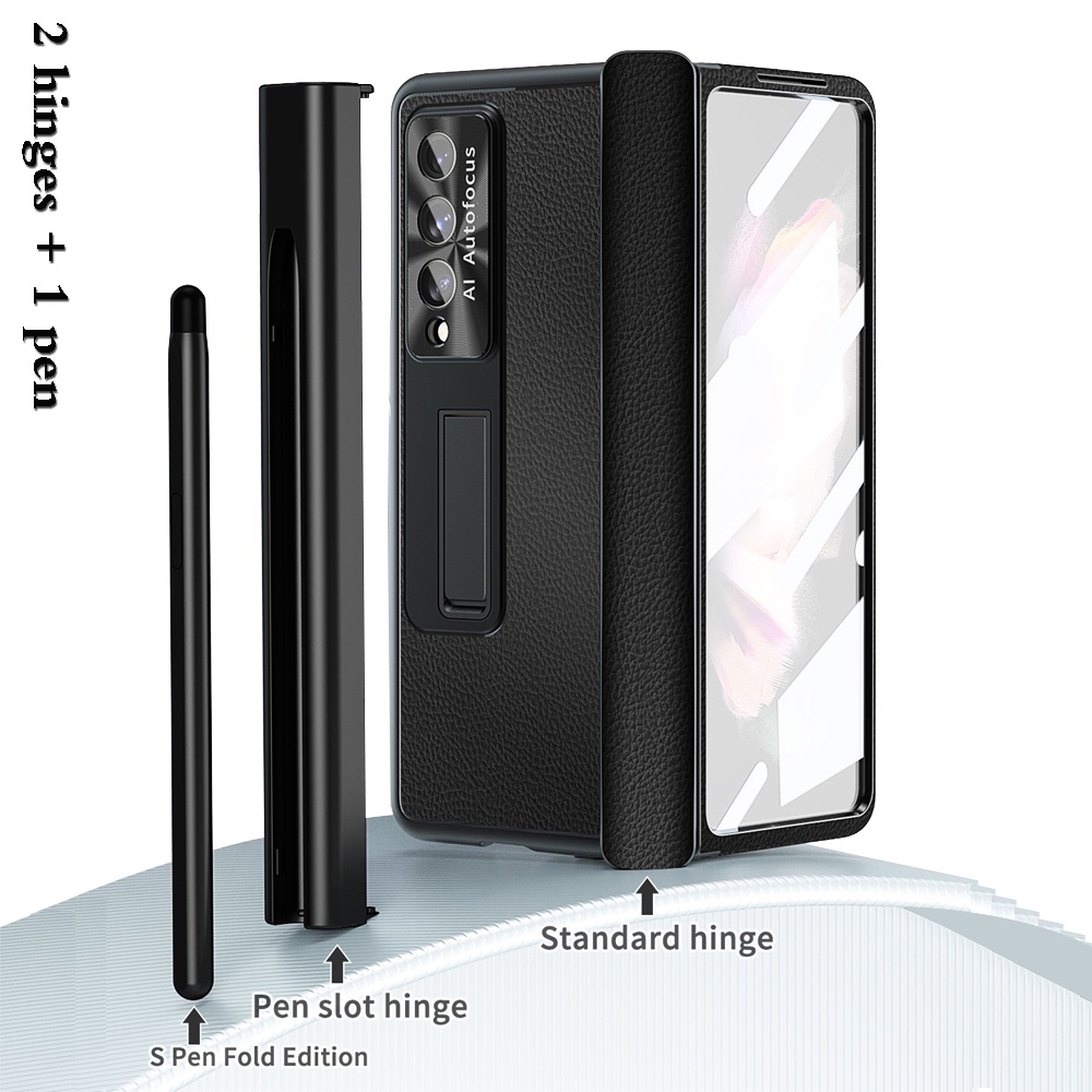 Bao Da Điện Thoại Nắp Gập Có Ngăn Đựng Bút Cảm Ứng Cho Samsung Galaxy Z Fold 5 Fold 4 Z Fold 3