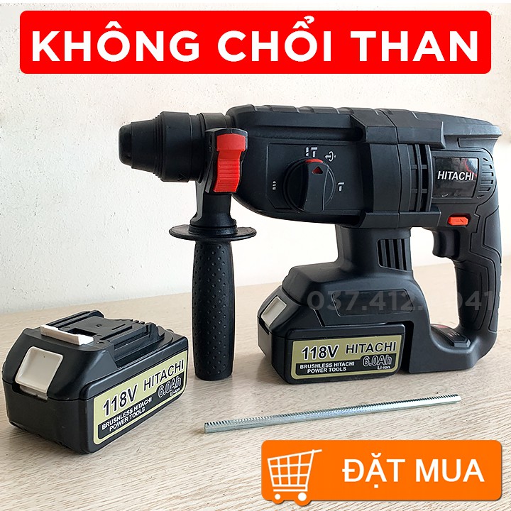 Máy Khoan Bê Tông Dùng Pin HITACHI 118V - Loại Ko Chổi Than