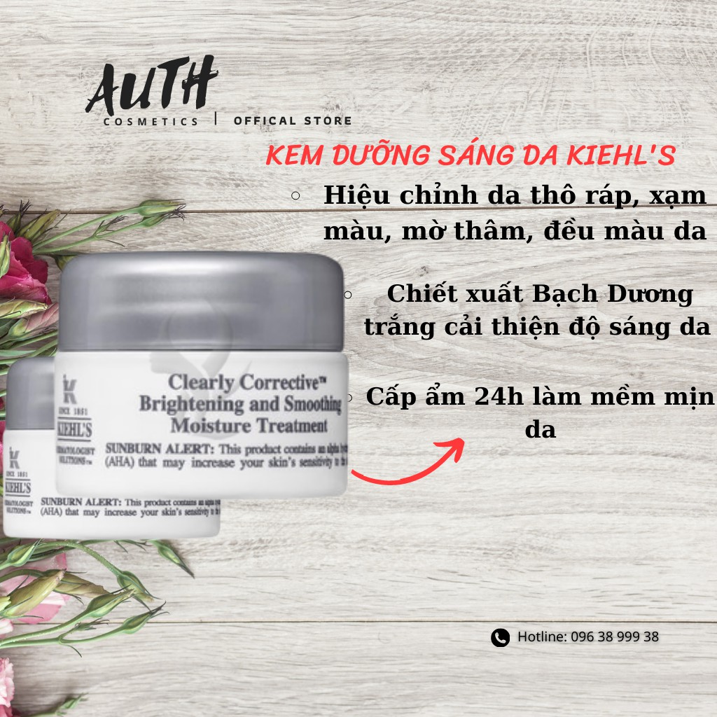 Kem Dưỡng Ẩm Trắng Da Kiehls Clearly Corrective™ Brightening 7ml Dưỡng trắng da mặt mờ vết thâm đều màu da cấp ẩm tốt