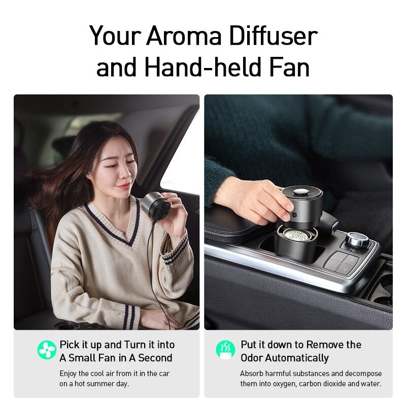 [HOT HOT HOT] Máy khử mùi và lọc không khí dùng cho xe hơi Baseus Breeze fan Air Freshener