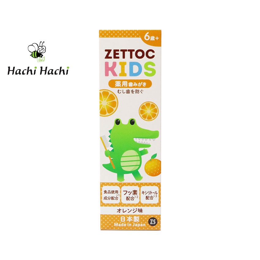 Kem đánh răng trẻ em hương cam Zecttoc Kids 70g (bé từ 6 tuổi) - Hachi Hachi Japan Shop