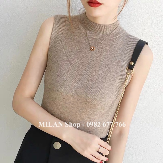 Áo len sát nách gân cổ 5 phân 10 màu trẻ