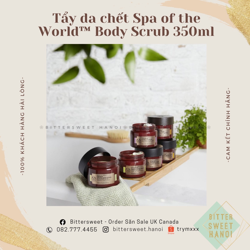 Tẩy da chết The Body Shop Spa of the World™ French Grape Seed Scrub African Ximenia Body Scrub