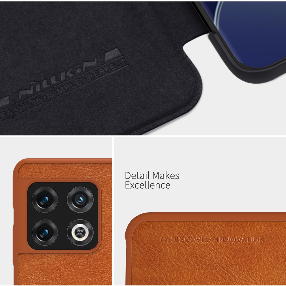 Bao da điện thoại Nillkin Qin nắp lật bảo vệ 360 độ chống sốc toàn diện cho OnePlus 10 Pro