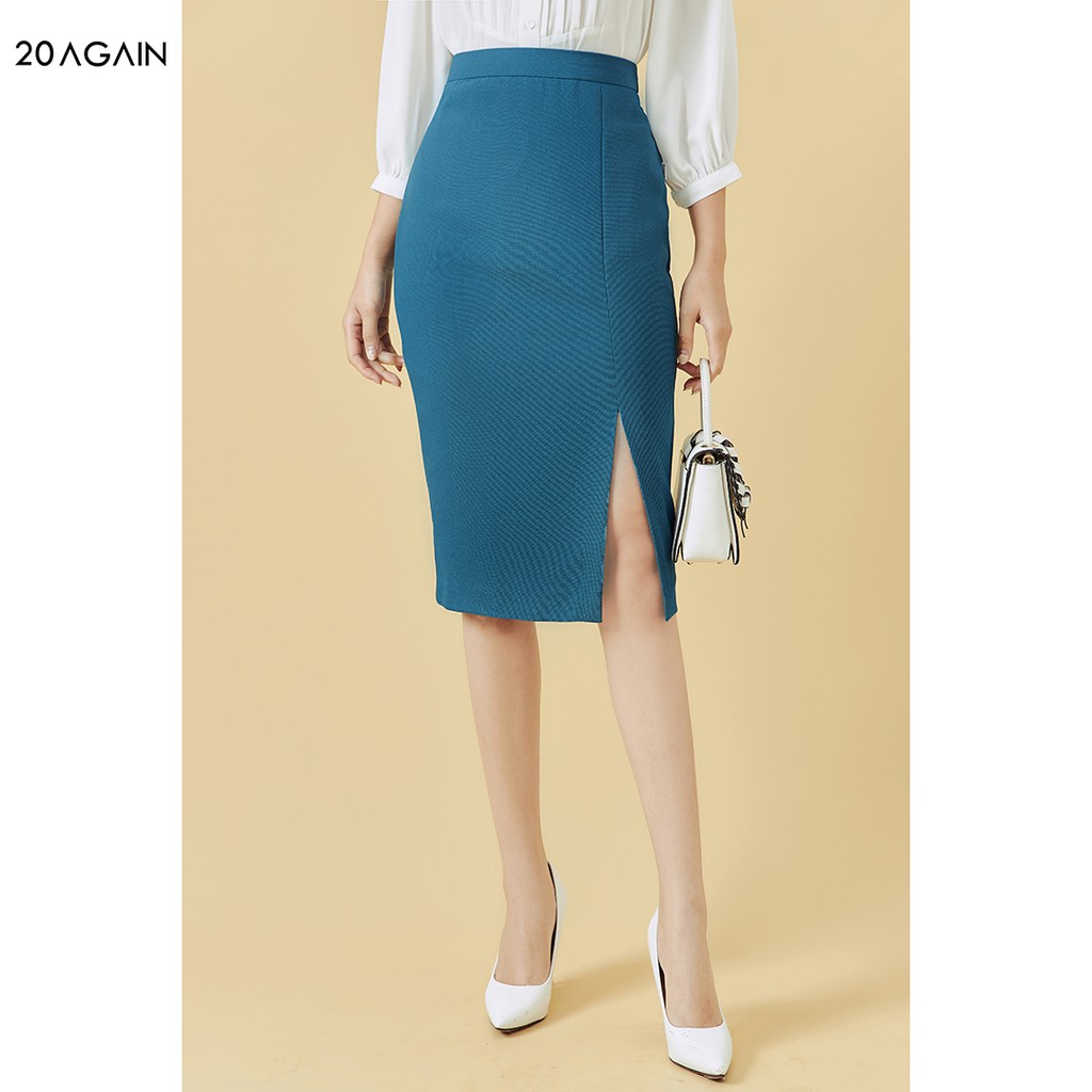 Chân váy bút chì dáng dài 20AGAIN, thiết kế basic xẻ 1 bên, tôn dáng JBA1222 | BigBuy360 - bigbuy360.vn