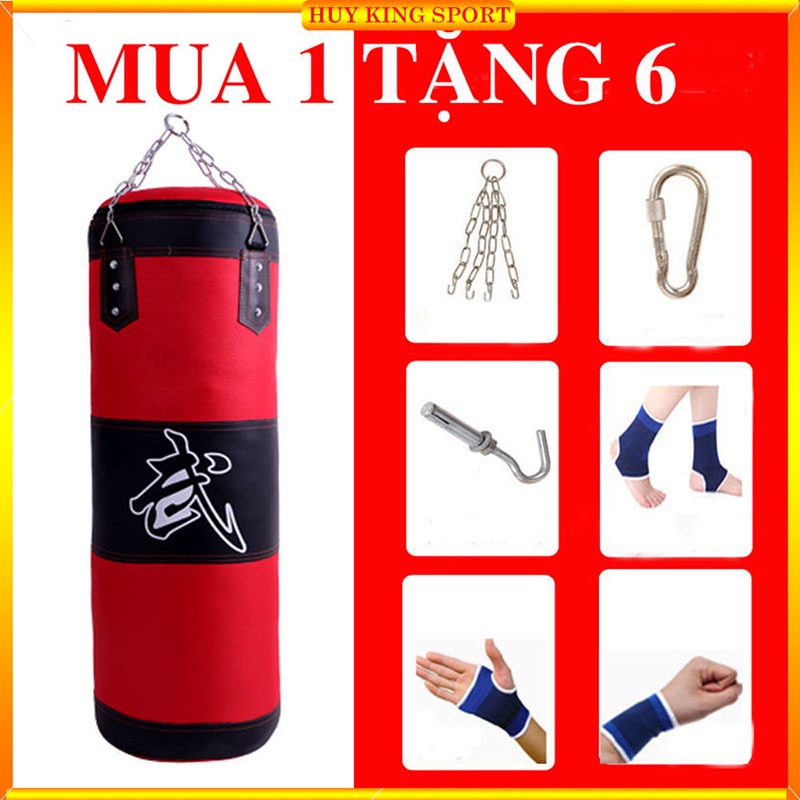 [ Mẫu Mới + Free Ship ] Vỏ bao cát đấm bốc boxing 4 lớp siêu bền, TẶNG: móc, xích, khóa, bao tay, cổ tay, chân Vải