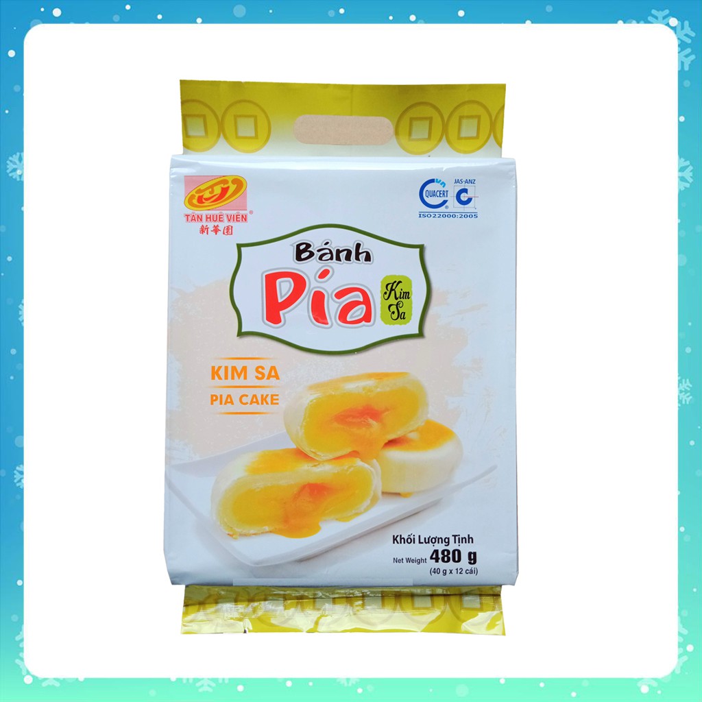 Bánh pía kim sa mini Tân huê viên túi 500g