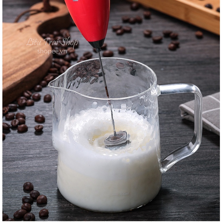 Ca đánh sữa thủy tinh ca rót bọt sữa pha cà phê capuchino latte 500ml