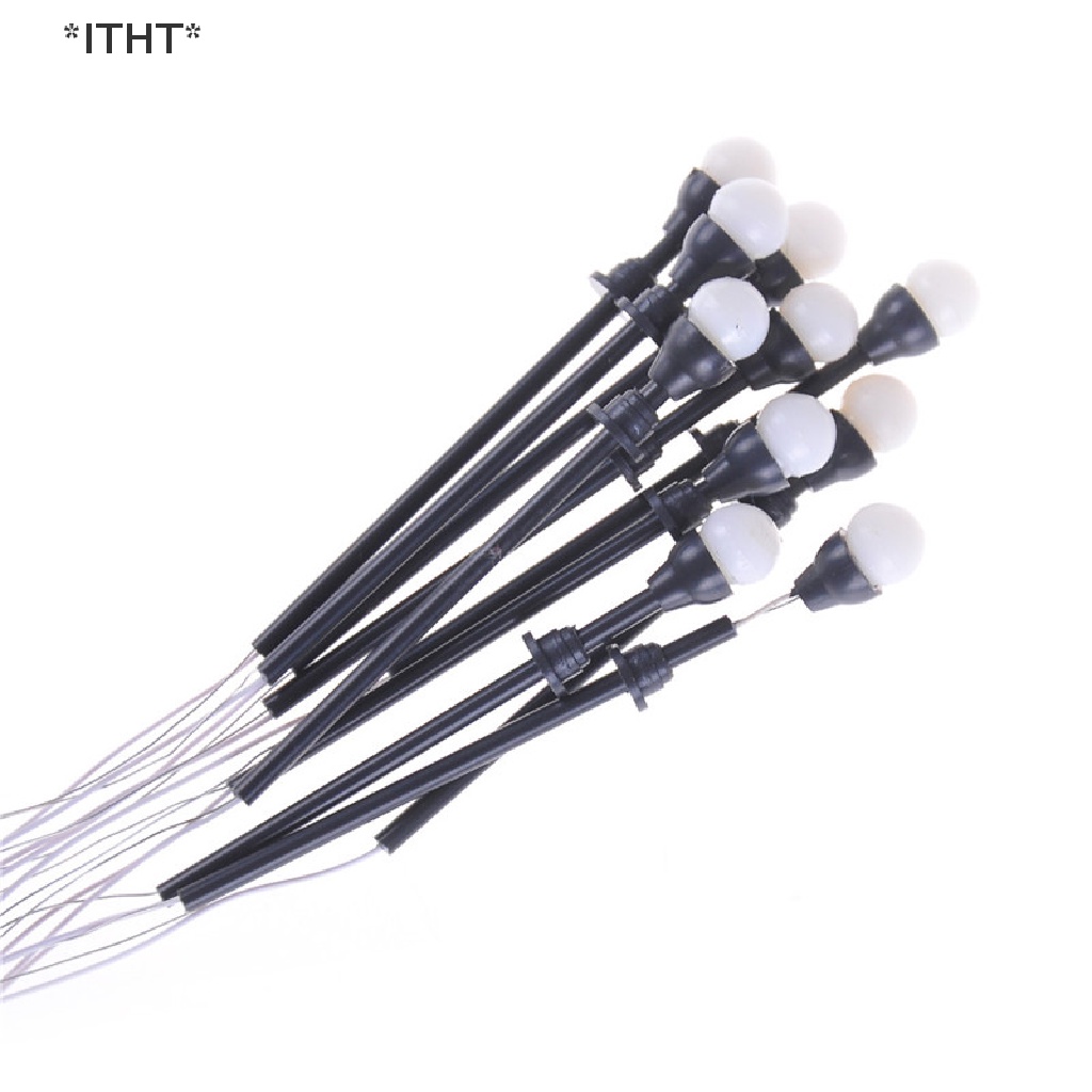 Set 10 Mô Hình Đèn Đầu Đơn Có Dây Và Bóng Đèn Tỉ Lệ 1: 100 Trang Trí Sân Vườn