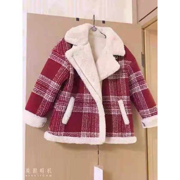 Order Áo khoác kẻ lót lông dày dặn ulzzang | BigBuy360 - bigbuy360.vn