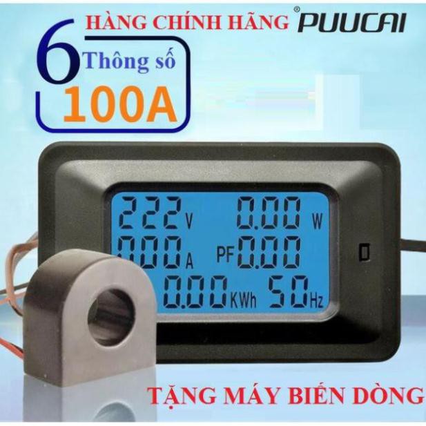 Công tơ điện tử đồng hồ điện thiết bị đo công suất 6 thông số 100A 220V - HÀNG CHÍNH HÃNG