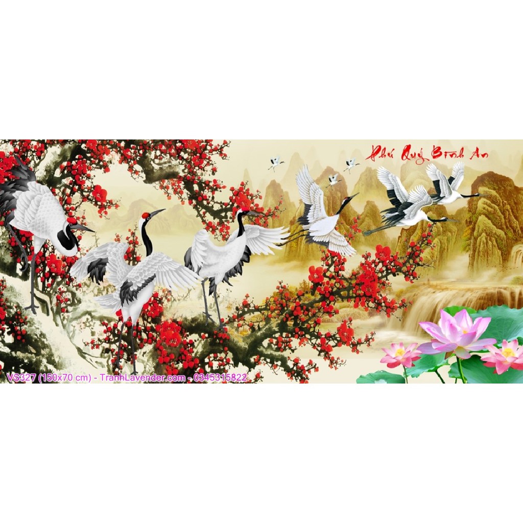 Tranh đính đá Phú Quý Bình An KT:150×70 cm -️ VS327