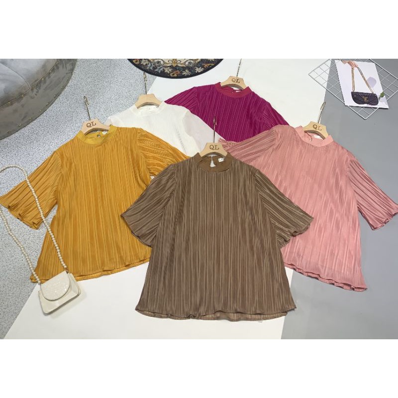 Áo xếp ly bèo babydoll nhiều màu xinh