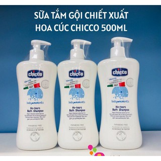 Sữa Tắm Gội Chiết Xuất Hoa Cúc 0M+ Chicco 200ml/ 500ml (CHÍNH HÃNG)