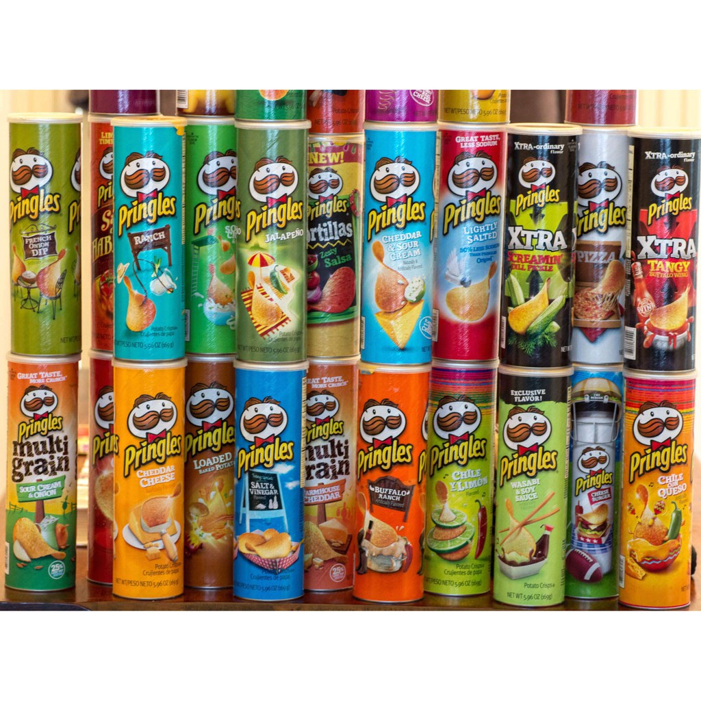 Đủ Vị Khoai Tây Chiên Pringles Hộp 110g (Ăn Vặt Ngon Mê Say Ăn Cực Thích Cực Đã)