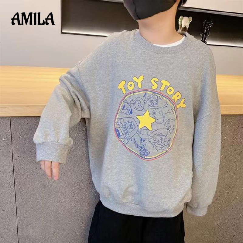 Áo sweater AMILA dáng rộng họa tiết dễ thương thời trang dễ phối đồ dành cho trẻ em