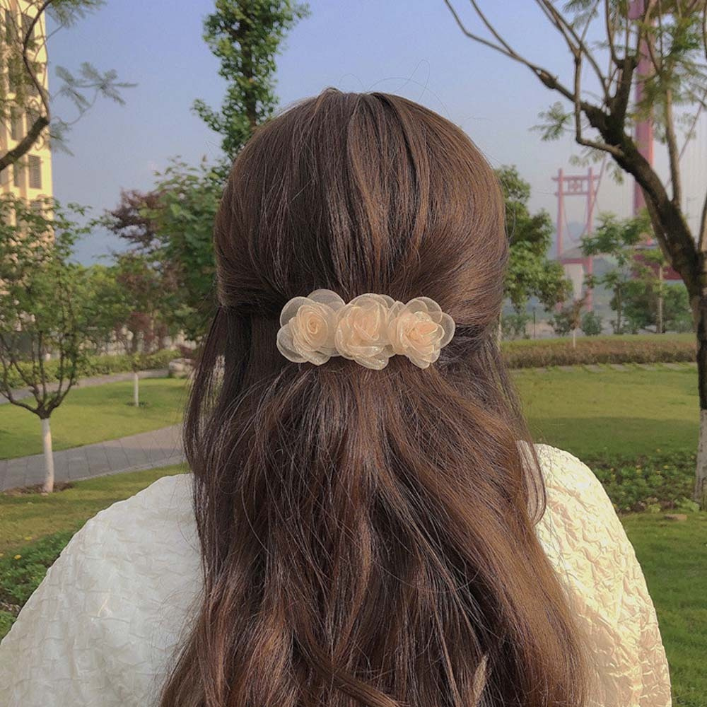 Kẹp Tóc Hình Hoa Trà Đơn Giản Ngọt Ngào Phong Cách Hàn Quốc Cho Nữ