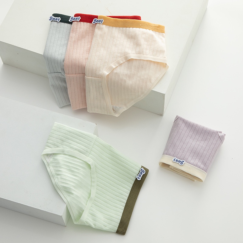 Quần lót nữ cotton kháng khuẩn hút ẩm thông thoáng sét 5 chip tam giác dễ thương