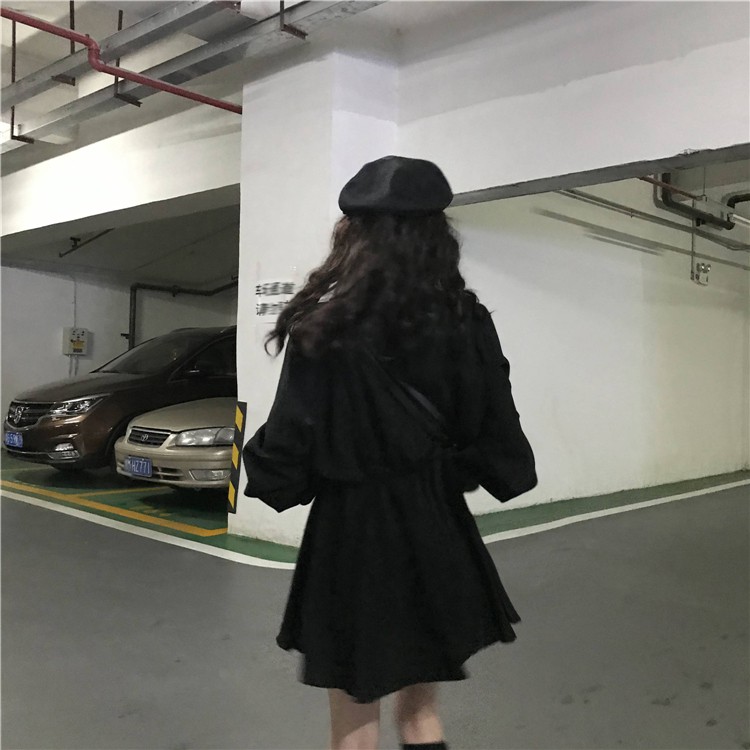 Xiaozhainv Váy tay dài bằng cotton cổ chữ V phong cách Hàn Quốc hợp thời trang cho phái nữ | BigBuy360 - bigbuy360.vn