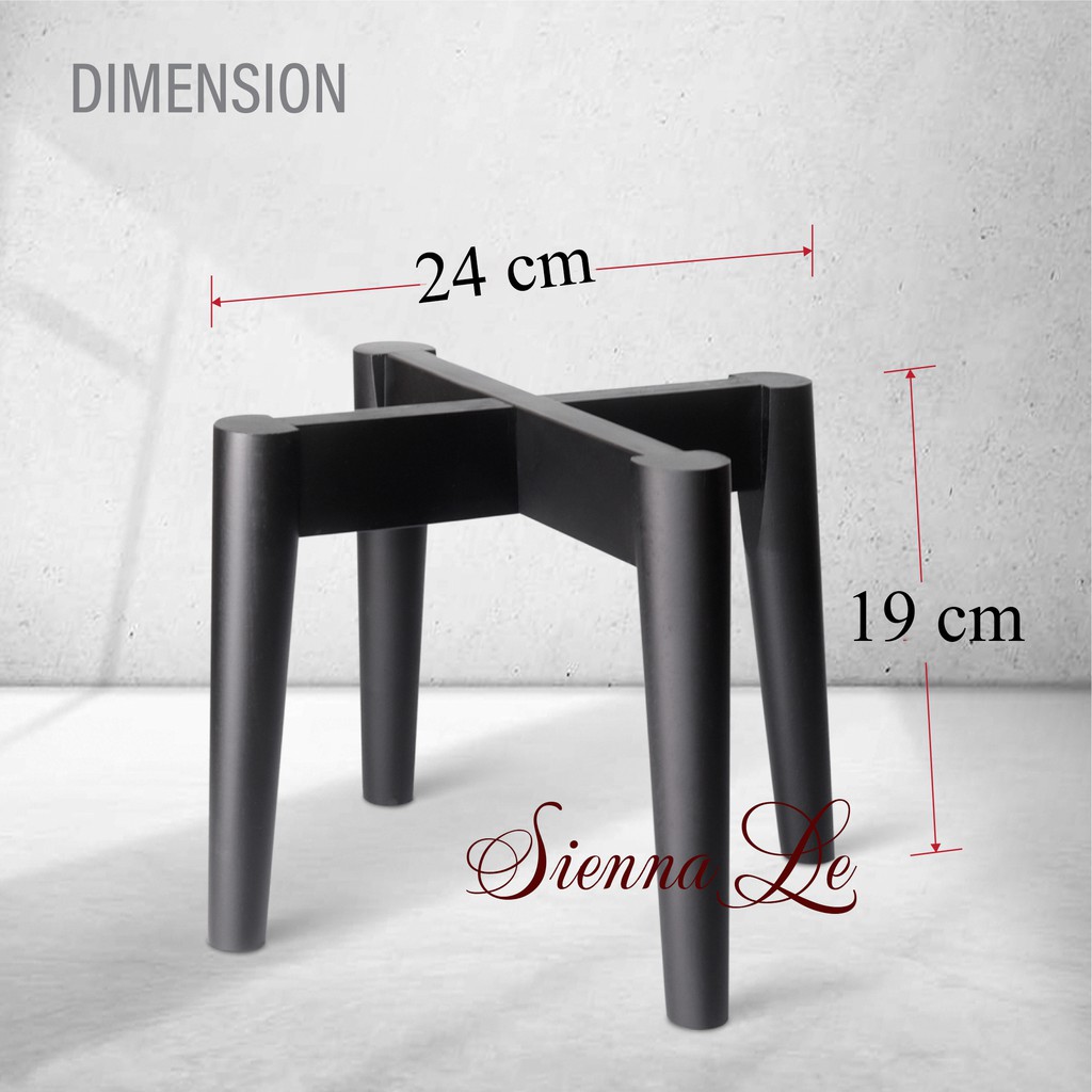 Sienna Le Giá Đỡ Chậu Cây, Đôn Gỗ Để Chậu Hoa Để Bàn - Cao 19 cm x Rộng 24 cm  ko