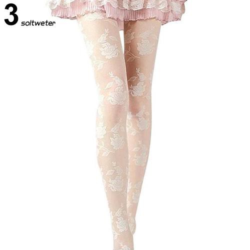 Quần tất lưới xuyên thấu phối ren phong cách quyến rũ cho nữ