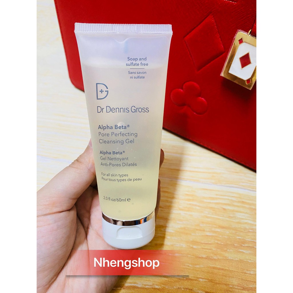 [60ml] Sữa rửa mặt se khít lỗ chân lông Dr Dennis Gross Alpha Beta Pore Perfecting Cleansing Gel