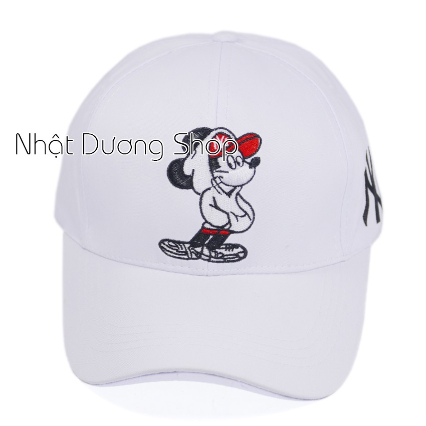 [ Hình thật ] Nón kết chuột Mickey và NY khóa xịn mũ lưỡi trai nam chất liệu vải cao cấp thoáng mát dễ thấm hút mồ hôi